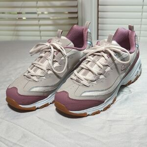 Skechers Pink and Gray Sneakers with Supportive Sole
